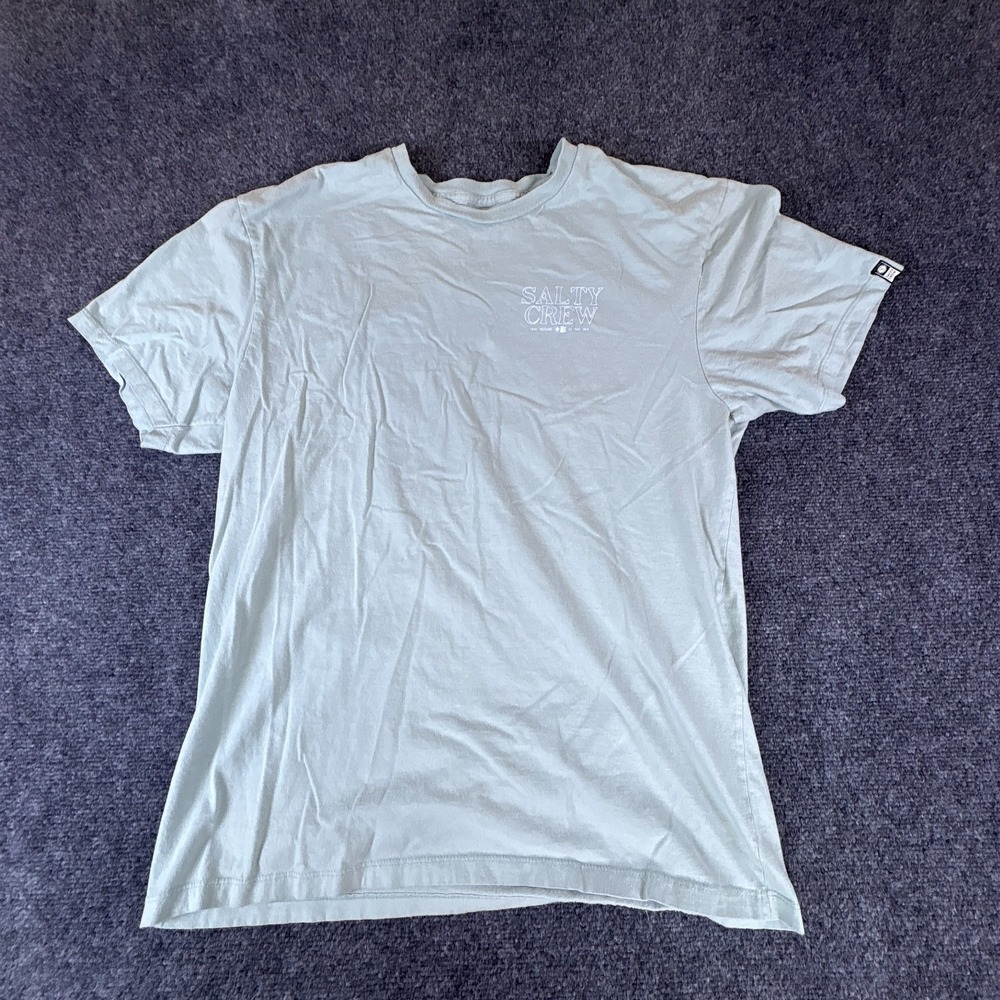 Salty Crew Brother Bruce Premium T-Shirt Mens Large Muted Green Sharks‎ Graphic